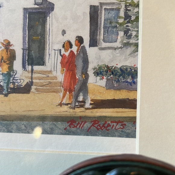 This is a 12x15” framed print of a small town setting done by Bill Roberts - Picture 3 of 3